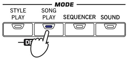 KORG PA2XPRO - Appuyez sur le bouton SONG PLAY pour afficher le mode SONG PLAY. - 1