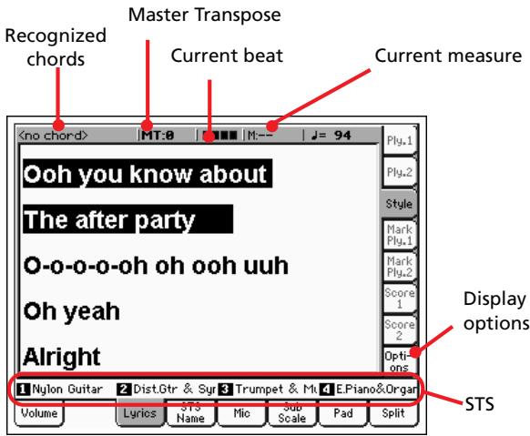 KORG PA2XPRO - Afficheur lyrics - 1