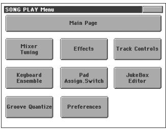 KORG PA2XPRO - Menu de la page d'édition edit - 1