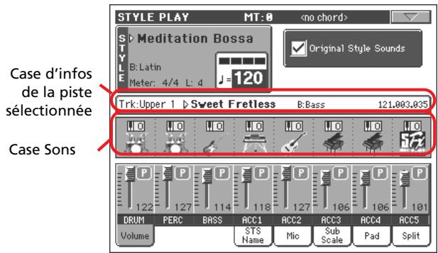 KORG PA2XPRO - Page d'affichage des pistes de style - 1