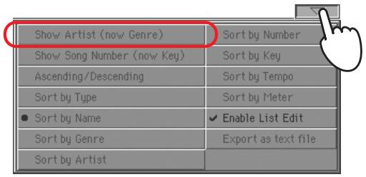 KORG PA2XPRO - Lorsque la saisie est affichée à l'écran, sélectionnez-la et appuyez sur le bouton select de l'écran. - 1