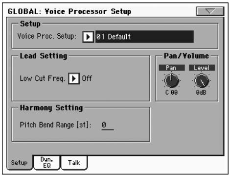 KORG PA2XPRO - Afficher les pages d'édition de voice processor - 2