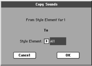 KORG PA2XPRO - Boîte de dialogue copy sounds - 1