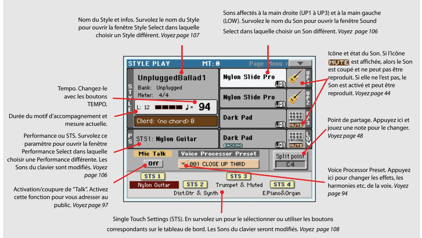 KORG PA3X - La page style play en détail - 1