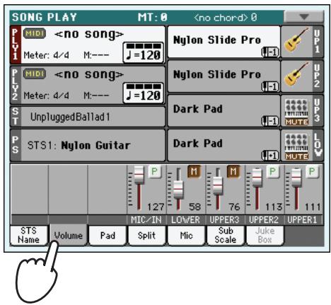 KORG PA3X - Modifier le volume des pistes - 1