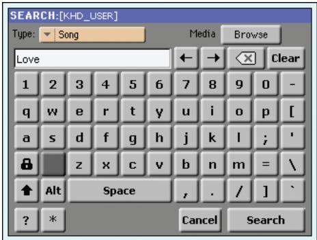 KORG PA3X - Utilisation de la fonction 'search - 5