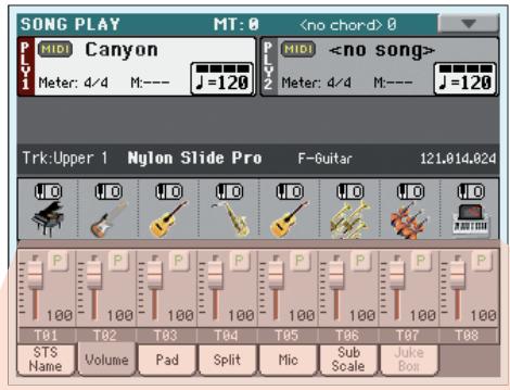 KORG PA3X - Modifier le volume des pistes - 10