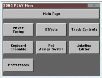 KORG PA3X - Menu de la page d'édition - 1