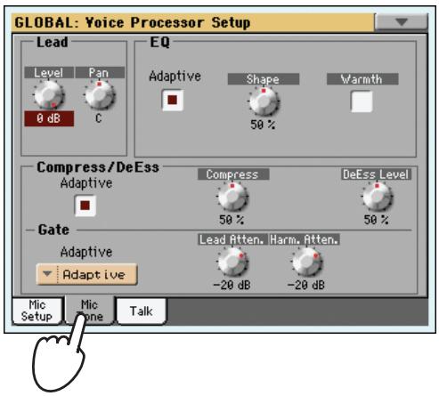KORG PA3X - Touchez l'onglet [mic tone] - 1