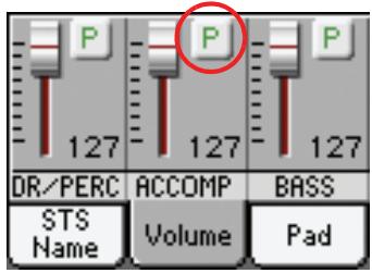 KORG PA3X - Affichez le cadre "volume" en touchant l'onglet [volume] - 6