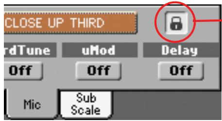 KORG PA3X - Verrouiller les réglages de voice processor - 1