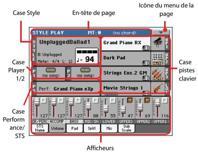 KORG PA3X - Page principale (affichage normal) - 1