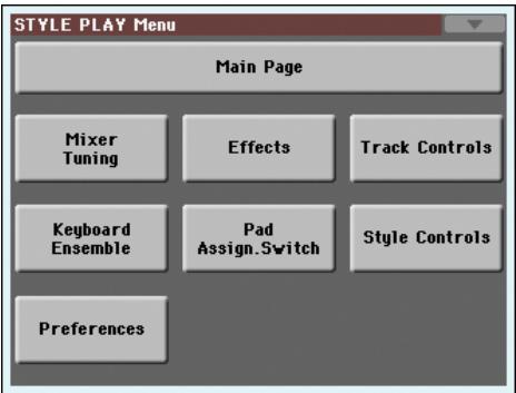 KORG PA3X - Menu d'édition - 1