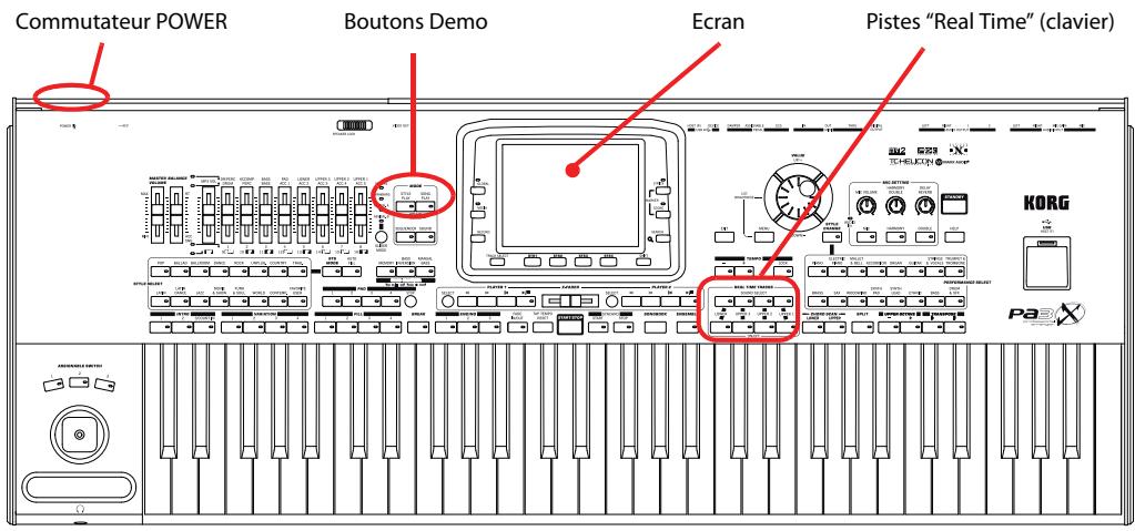 KORG PA3X - Mise sous tension et écoute des morceaux de démonstration - 1