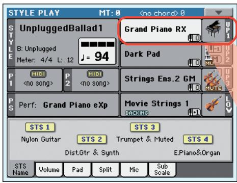 KORG PA3X - Vérifiez que la piste upper 1 est sélectionnée et qu'elle est en mode play. - 1