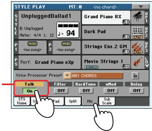 KORG PA3X - Branchez un microphone. - 2