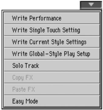 KORG PA3X - Menu de la page - 1