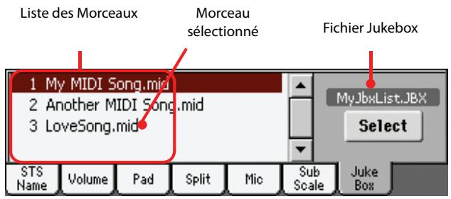 KORG PA3X - Remarque: un fichier jukebox peut être affiché uniquement au player 1. - 1