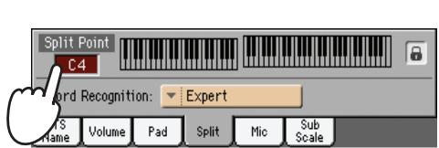 KORG PA3X - Modifier le point de partage - 5