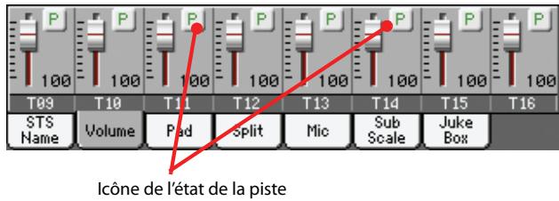 KORG PA3X - Icônes de l'état des pistes - 2