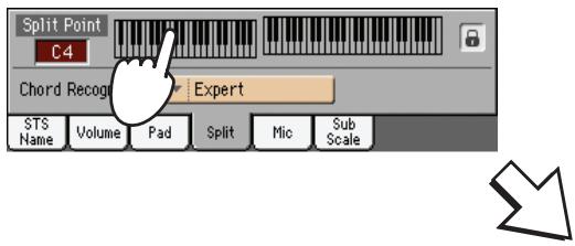 KORG PA3X - Modifier le point de partage - 2