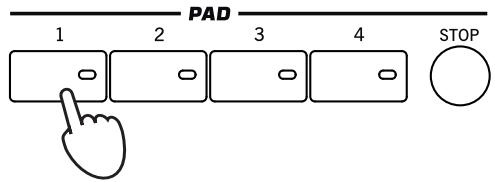 KORG PA3X - Appuyez sur l'un des quatre PADS. - 1