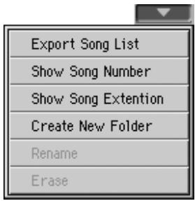 KORG PA3X - Menu de la page song select - 1