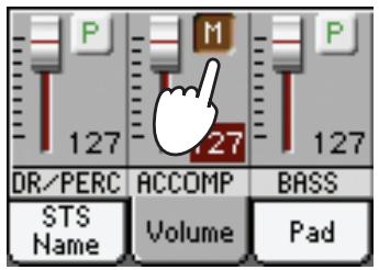 KORG PA3X - Affichez le cadre "volume" en touchant l'onglet [volume] - 5