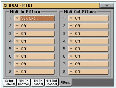 KORG PA3X - Contrôles midi du voice processor - 3