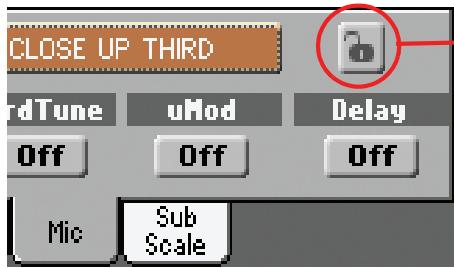 KORG PA3X - Verrouiller les réglages de voice processor - 2