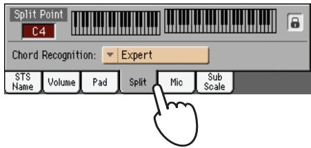KORG PA3X - Modifier le point de partage - 1