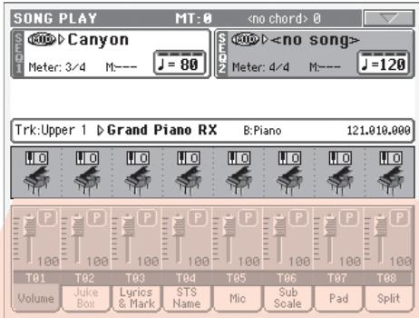 KORG PA800 - Modifier le volume des pistes - 7
