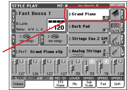 KORG PA800 - Sélectionnez un son dans la fenêtre de sélection du son (sound select). - 3