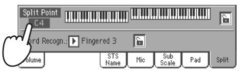 KORG PA800 - Modifier le point de partage - 2
