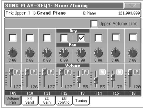 KORG PA800 - Onglets - 2
