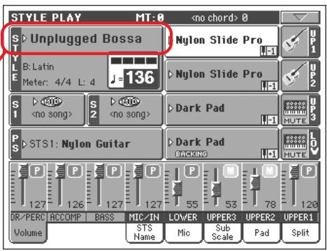 KORG PA800 - Sélectionnez un style dans la fenêtre style select. - 2
