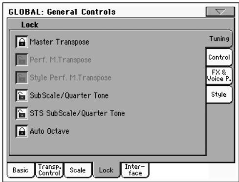 KORG PA800 - Verrouillage de la case tuning - 1
