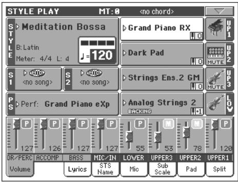 KORG PA800 - Pour sélectionner un style d'harmonisation différent, gardez enfoncé le bouton SHIFT et appuyez sur le bouton ensemble pour afficher la page ensemble. - 5