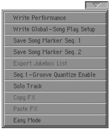 KORG PA800 - Menu de la page - 1