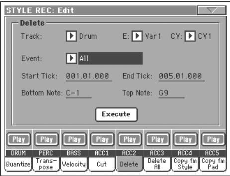 KORG PA800 - Noms des pistes - 1