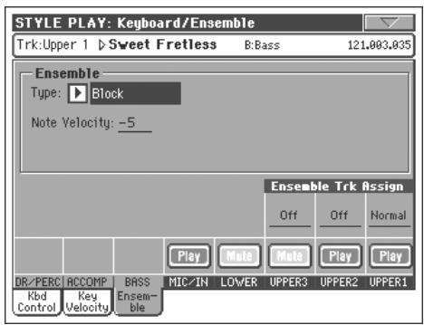 KORG PA800 - Pour sélectionner un style d'harmonisation différent, gardez enfoncé le bouton SHIFT et appuyez sur le bouton ensemble pour afficher la page ensemble. - 3