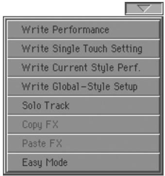KORG PA800 - Menu de la page - 1