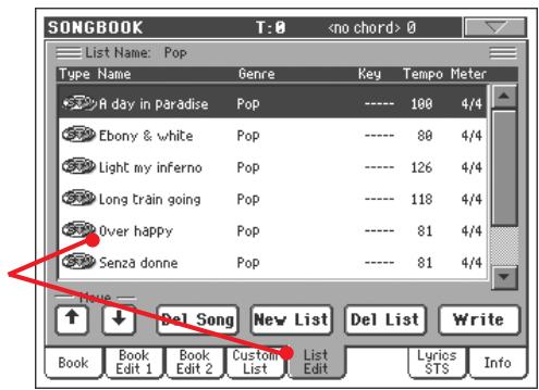 KORG PA800 - Créer une liste personnelle - 3