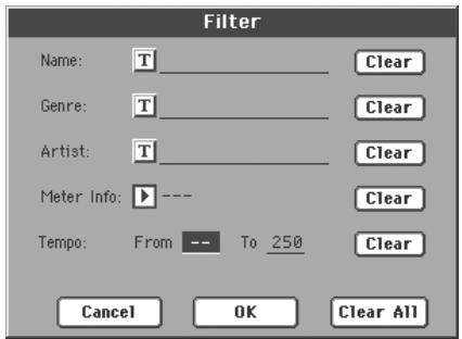 KORG PA800 - Barre de défilement - 1