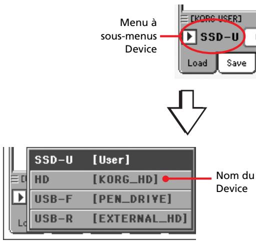 KORG PA800 - Dispositifs de mémoire accessibles par l'utilisateur - 1