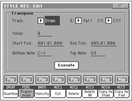 KORG PA800 - Noms des pistes - 1