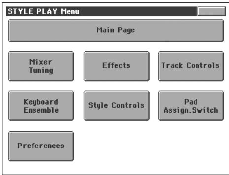 KORG PA800 - Menu d'édition - 1