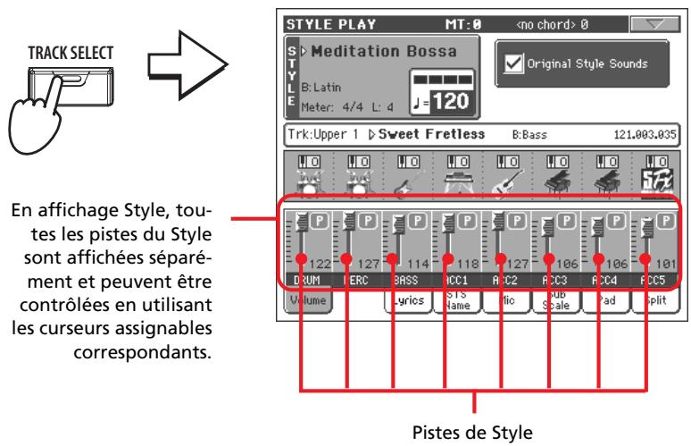 KORG PA800 - Survalez une piste et, à l'aide des contrôles tempo/value, réglez son volume. - 1