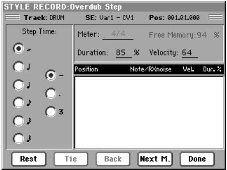 KORG PA800 - Boîte de dialogue copy chord table - 2