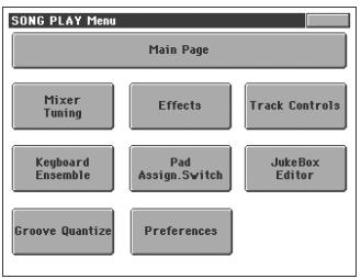 KORG PA800 - Menu de la page d'édition edit - 1